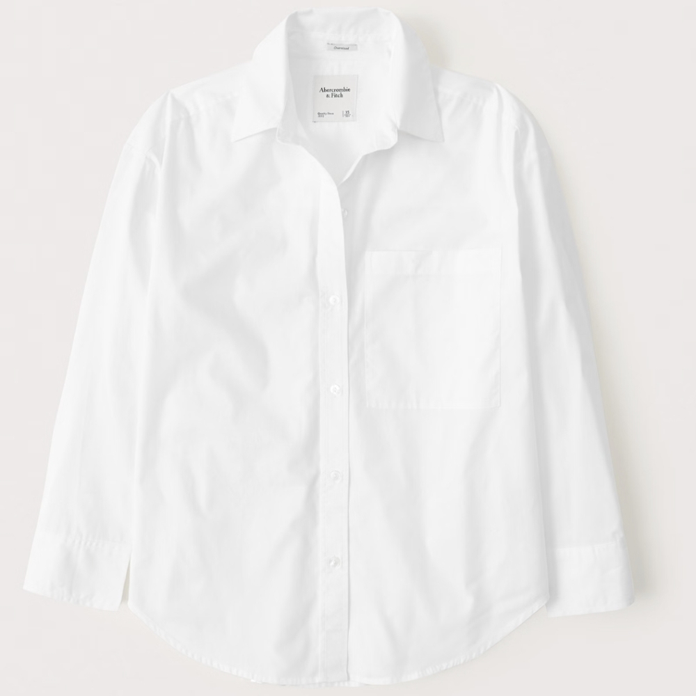 Oversized Poplin Button-Up Shirt